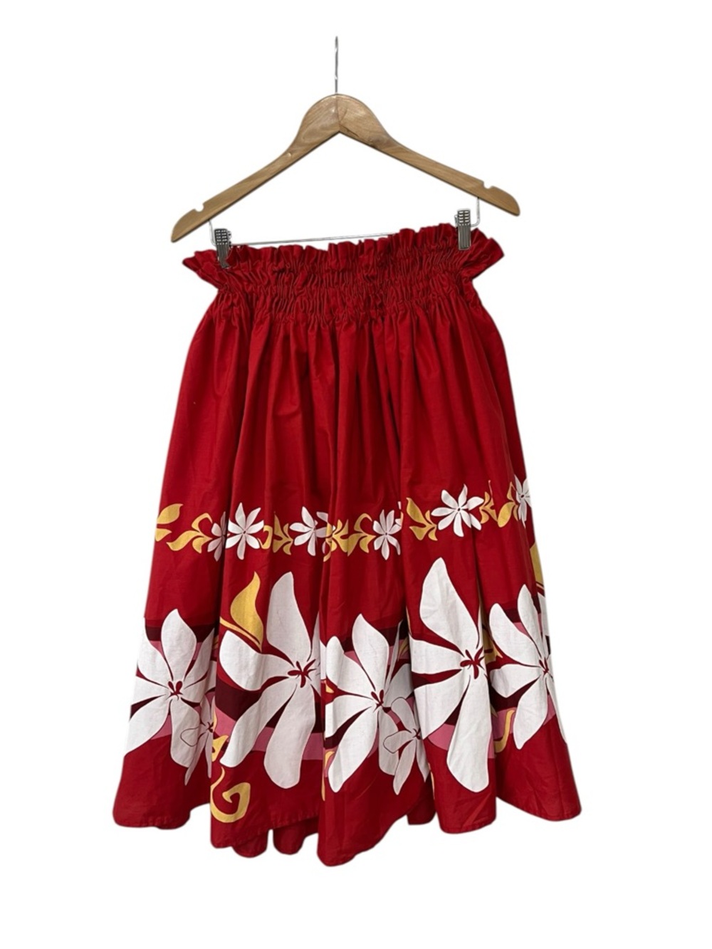 Hula Skirt Pau Pa'u Vintage Royal Creations Floral Hawaiian Smocked OS